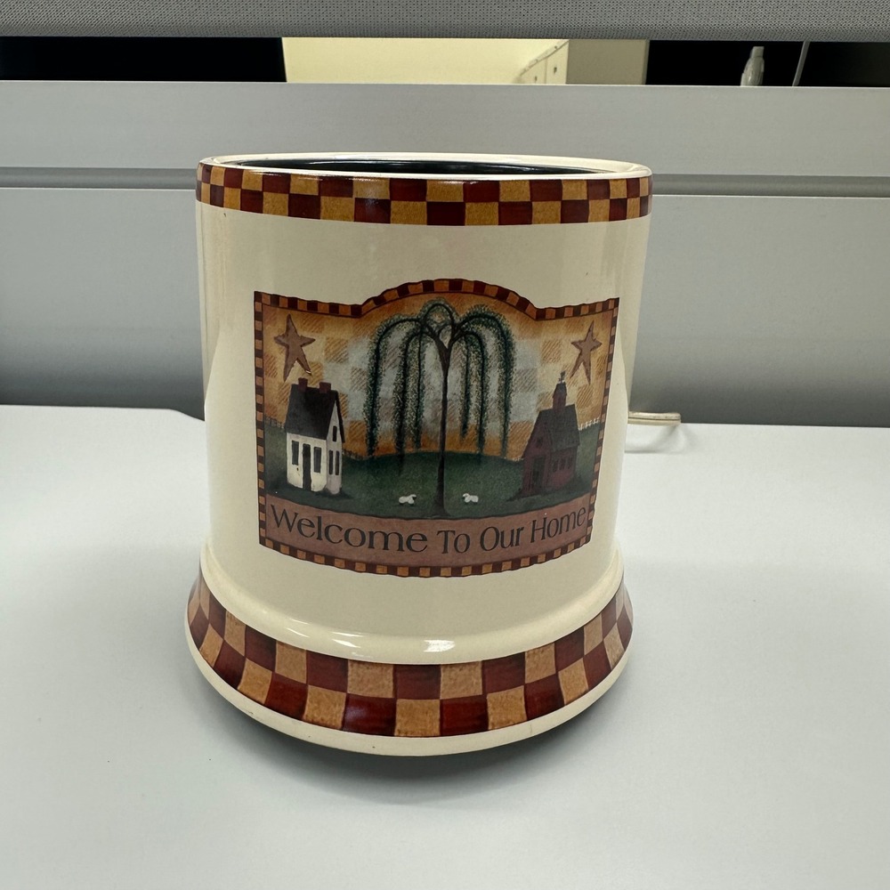 Vintage Country Primitive Electric Wax Warmer Welcome To Our Home Willow Tree